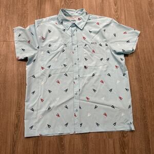 XCaster Outdoor Blue Lobster Print UPF Fishing Shirt XL